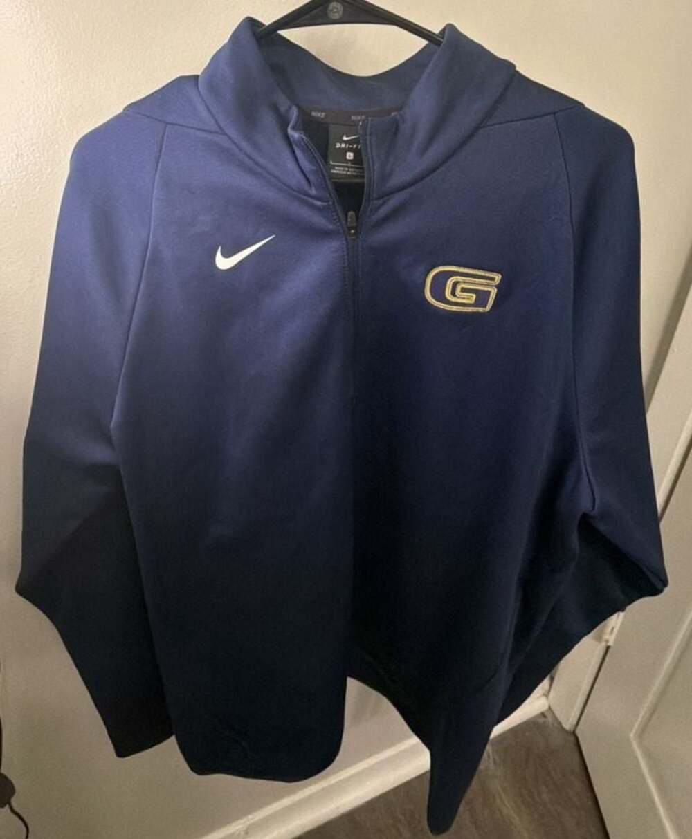 Nike Dri-FIT Men’s Large Navy Gold G Logo 1/4 Zip Pullover Athletic Golf